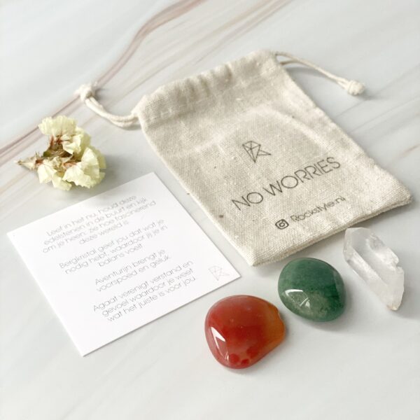 Power Crystals Set No Worries - Met Aventurijn, Agaat & Bergkristal - Voor Balans