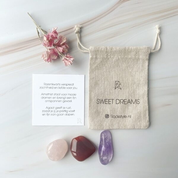 Power Crystals Set Sweet Dreams - Slaapset met Amethist, Rozenkwarts & Agaat