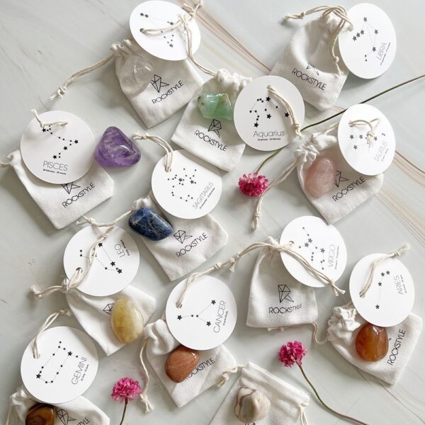 Sterrenbeeld Edelsteen - Persoonlijke Gelukssteen in Zakje SET 36 stuks Heel jaar