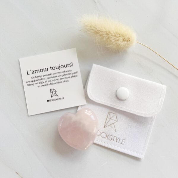 Rozenkwarts Hartje – L'amour Toujours – Edelsteen